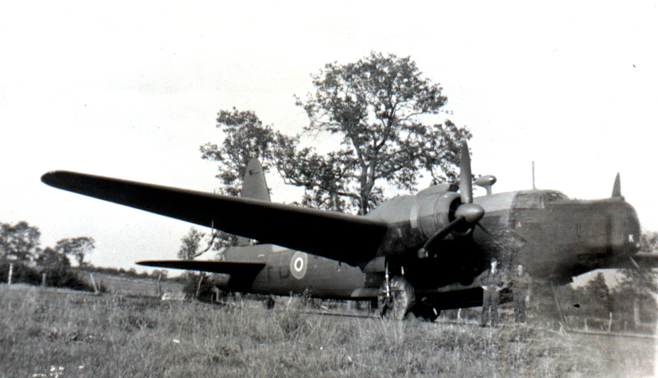 Cam and wally in front of Wellington Bomber OTU